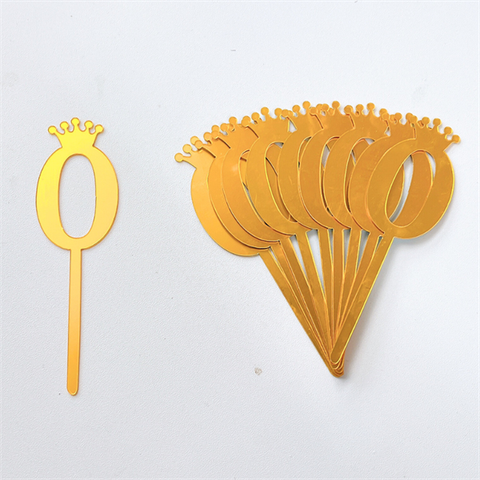 Set 10 mica SỐ 0 màu VÀNG