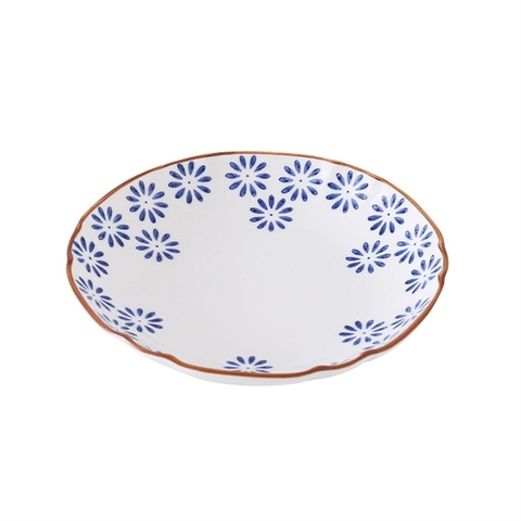 A88 đĩa nhật cúc daisy xanh than size 20.5cm *3.5cm sâu lòng