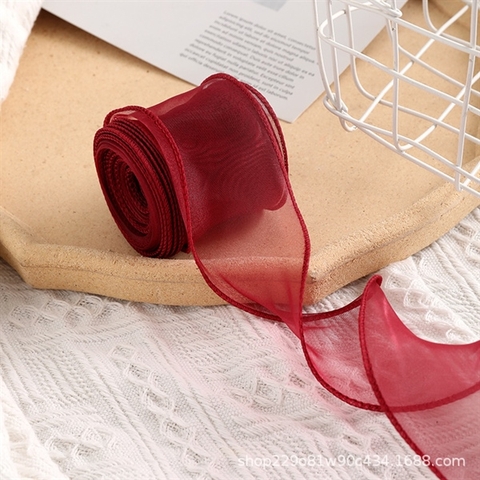 Rb voan không lõi đỏ đô khổ 6cm*10m