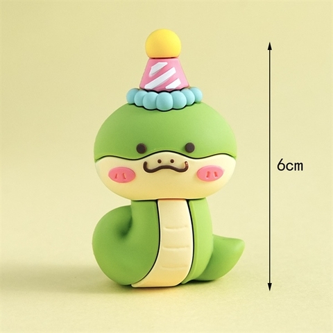 Kute sieu cấp RẮN XANH đội mũ sinh nhật HỒNG