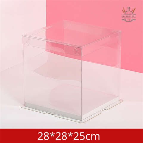 Hộp mica trong 2 tầng 28*28*25cm - Nắp TRONG