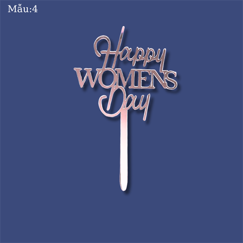 Topper mica 2024 Happy Women's day HỒNG M4