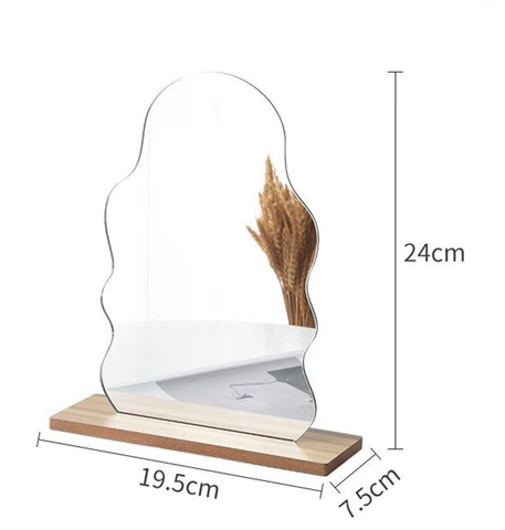 Gương trang điểm đế gỗ 20cm - mẫu kẹo dẻo