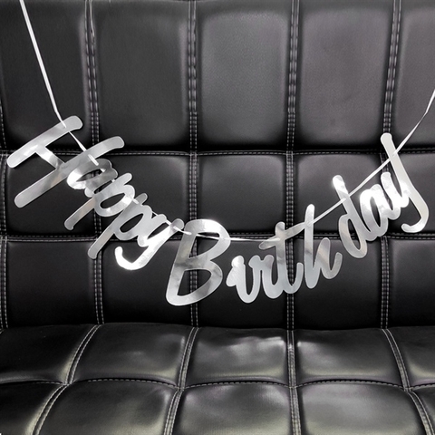 Dây DC tiệc sinh nhật chữ HPBD giấy phủ bóng màu BẠC