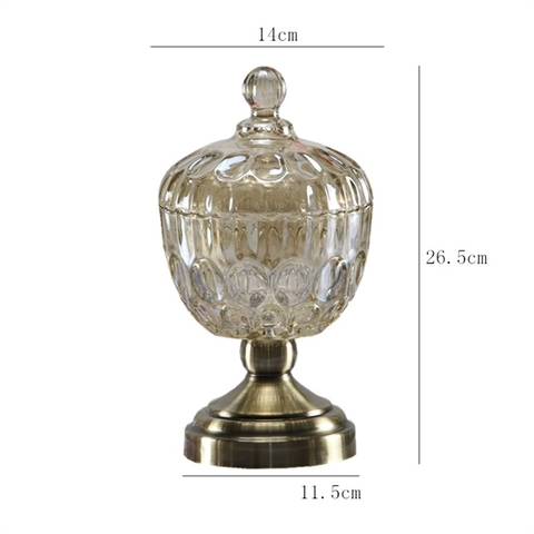 Ly thuỷ tinh đựng kẹo kèm nắp 26,5*14cm