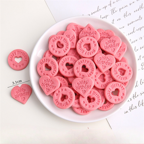 Bánh quy mix hình TIM + TRÒN màu HỒNG gói 180g