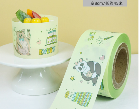 Mica cuộn bánh PANDA + THÚ XANH MẠ 8cm