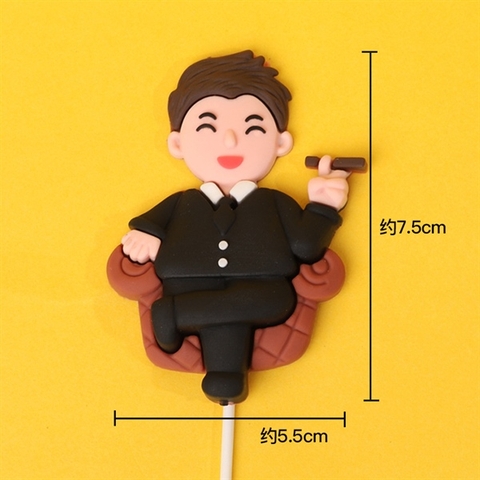 Que kute boss ngồi ghế cầm xì gà NHỰA DẺO