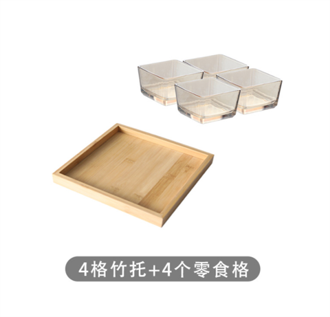 Khay mứt 4 ô VÀNG HỔ PHÁCH-( kèm nắp)