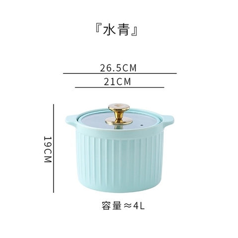 N3- Nồi nắp kính 5L màu xanh mint