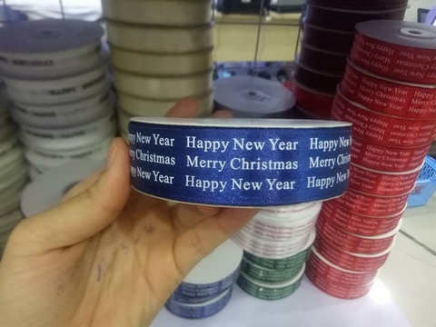 RB HPNY & Merry Xmas 2.5cm màu xanh coban(45m) KM