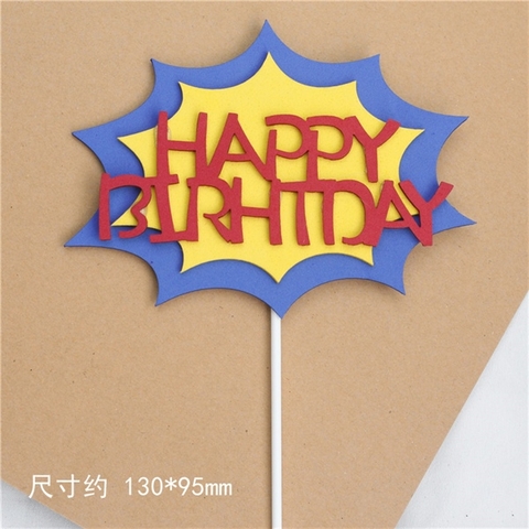 Que cắm xốp HPBD chữ đỏ viền xanh