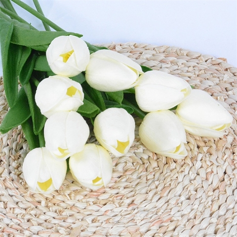 Hoa tulip vải màu trắng (vải)