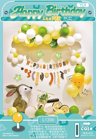 SET Bóng bay + Bóng chữ HPBD + PHụ kiện L1206