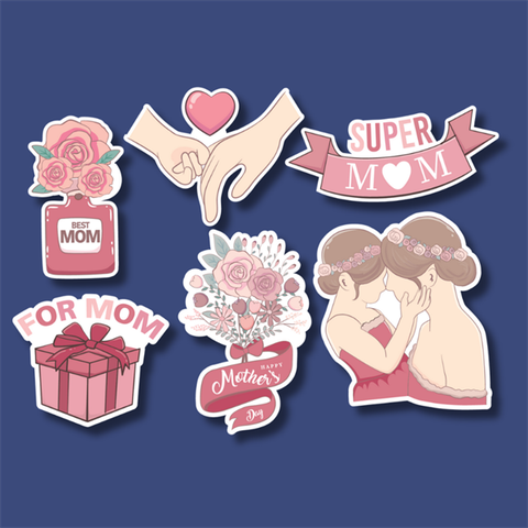 Set que giấy-PN SUPER MOM Mẹ + bé gái(combo 2)