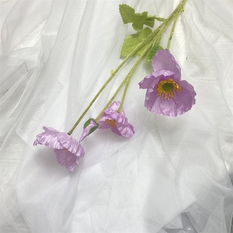 Cành hoa anh túc 60cm màu TÍM