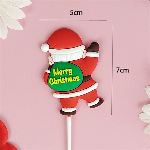 Que kute noel nhựa Ông già quay lưng vác túi quà xanh MC