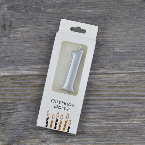 Nến số nhũ bạc 1