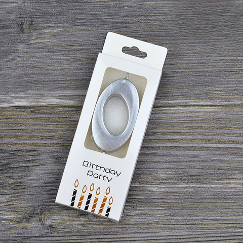 Nến số nhũ bạc 0