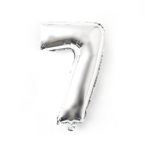 Trang trí Bóng SỐ 7 BẠC 40cm