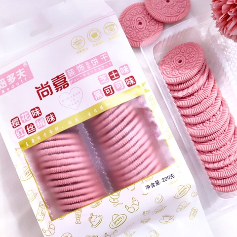 Bánh quy hình tròn HỒNG 220g-4.5cm