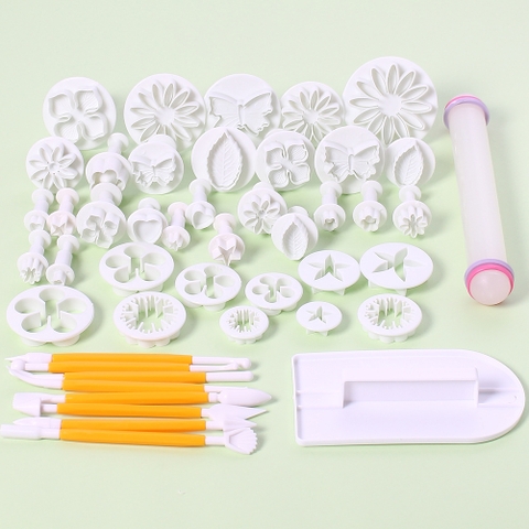 Set khuôn nhấn bánh màu TRẮNG 68 chi tiết (set)