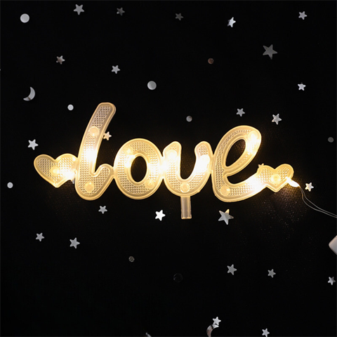 Đèn LED love chữ nghiêng trái tim nhỏ