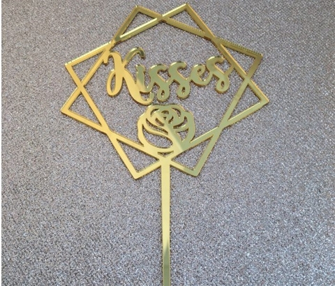 Topper mica Kisses vàng