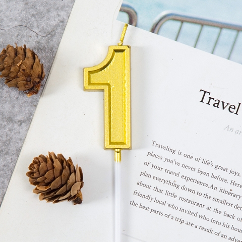 Nến số 1 vàng LOẠI TO (set 10 số)