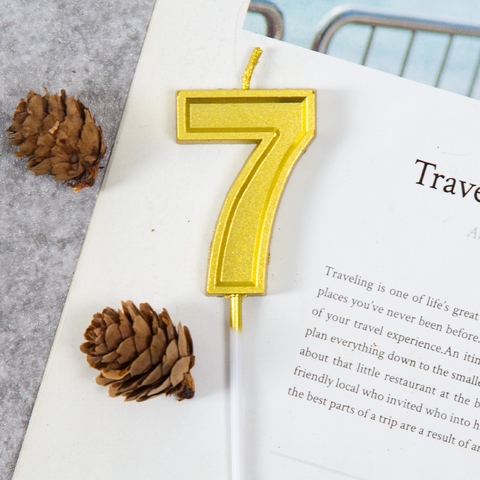 Nến số 7 vàng LOẠI TO (Set 10 số)