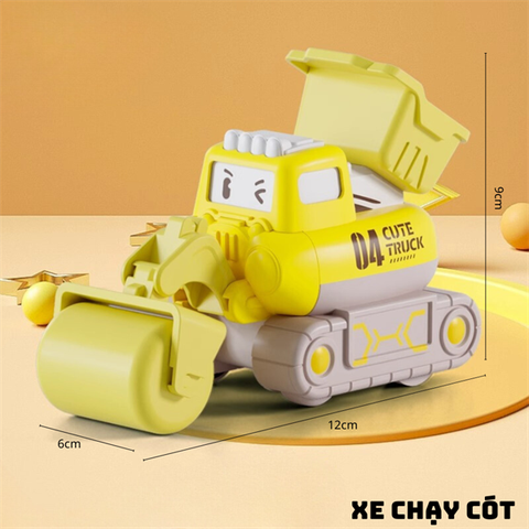 Đồ chơi XE LU MÀU VÀNG nhựa đẹp CHẠY CÓT