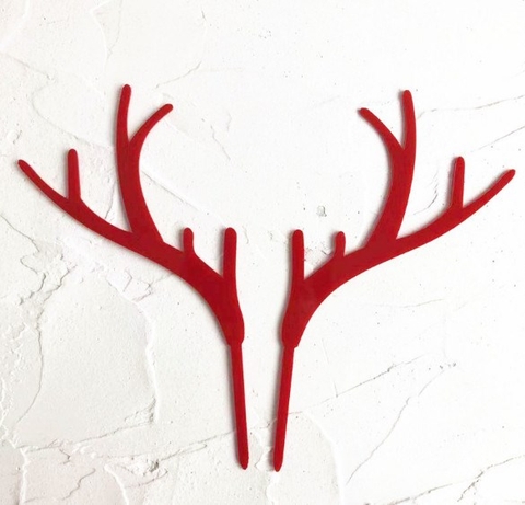 Topper mica Sừng tuần lộc ĐỎ