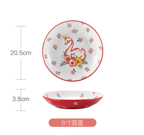 Thiên nga ĐỎ-Đĩa tròn 20.5*3.8cm