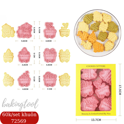 Set 6 khuôn nhấn MC bánh COOKIES mã 9