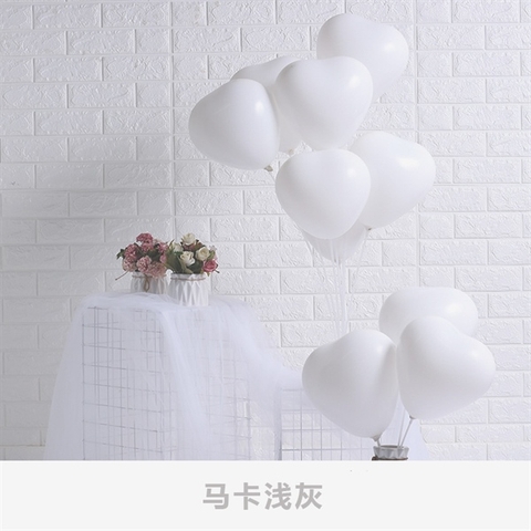 Set 20 quả bóng bay TRẮNG hình TRÁI TIM