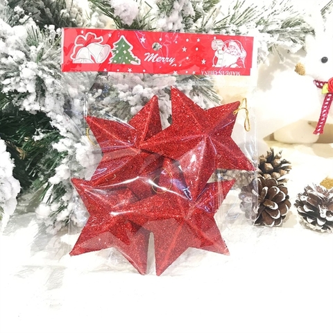 Trang trí ngôi sao xốp ĐỎ 5cm(set 6)
