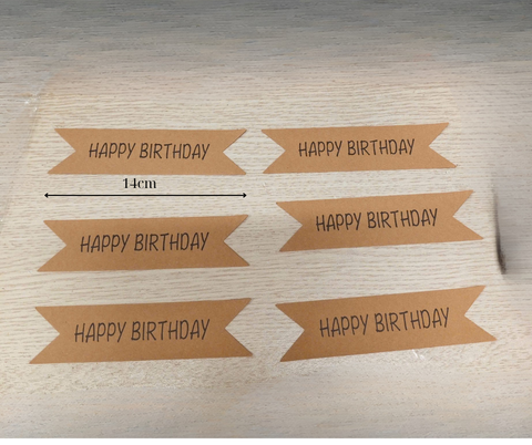 Que cắm Biển hiệu HPBD GIẤY NÂU NHỌN 2 CẠNH set 10 que