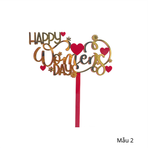 Topper mica 2 lớp Happy Womensday MẪU 2