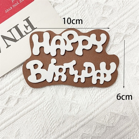 Que cắm XỐP chữ HPBD nền NÂU chữ TRẮNG