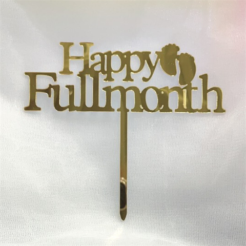 topper mica Happy fullmonth bàn chân VÀNG