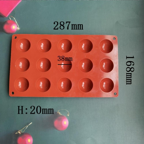 Khuôn slc tạo hình bán cầu nâu đk 3.8cm (15 hình)