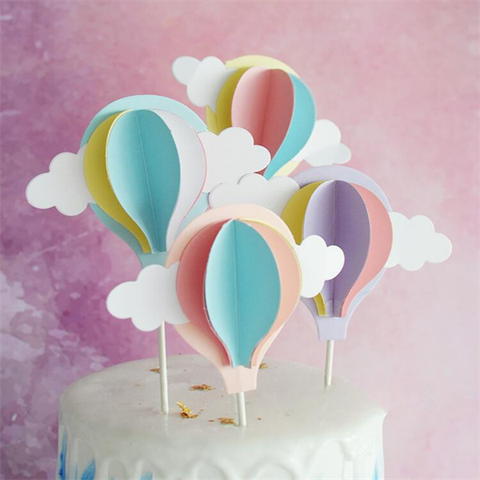 SET 5 Que cắm khinh khí cầu -mây MIX MẪU