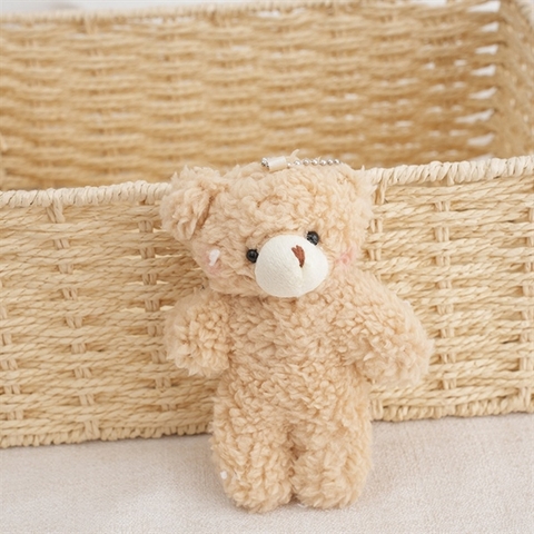 Đồ chơi trang trí gấu bông NÂU nhạt 13cm