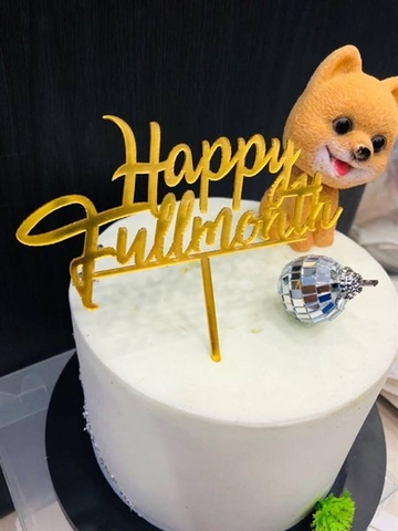 Topper mica Happy Fullmonth VÀNG