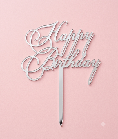 Topper mica HPBD HB uốn lượn bạc