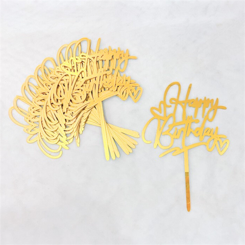 Topper mica Set 10 que HB TO 2 TIM GẠCH DƯỚI VÀNG