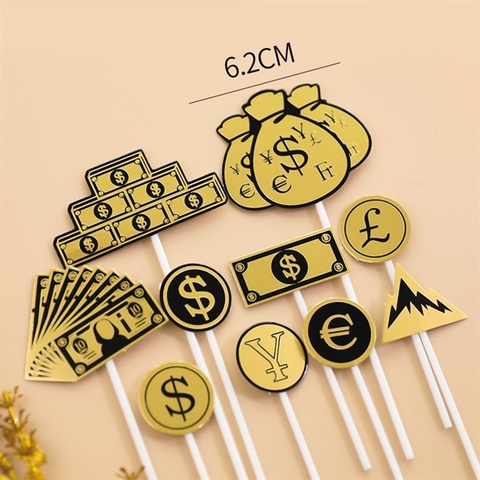 Set que giấy - kí hiệu túi tiền dolla VÀNG ĐEN( combo 2)