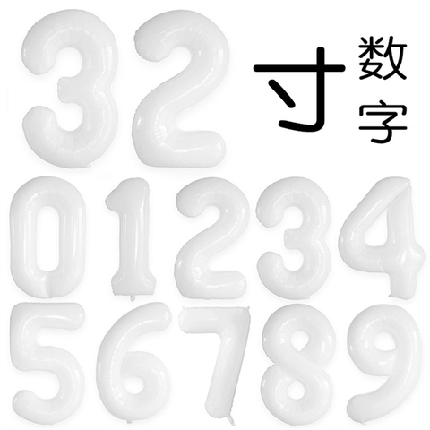 Bóng số 3 KHỔNG LỒ màu TRẮNG 32 inch