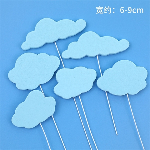 Set que cắm 6 đám mây xốp XANH