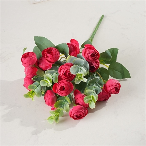 Cành hoa hồng trà 30cm (5 nhánh) - ĐỎ